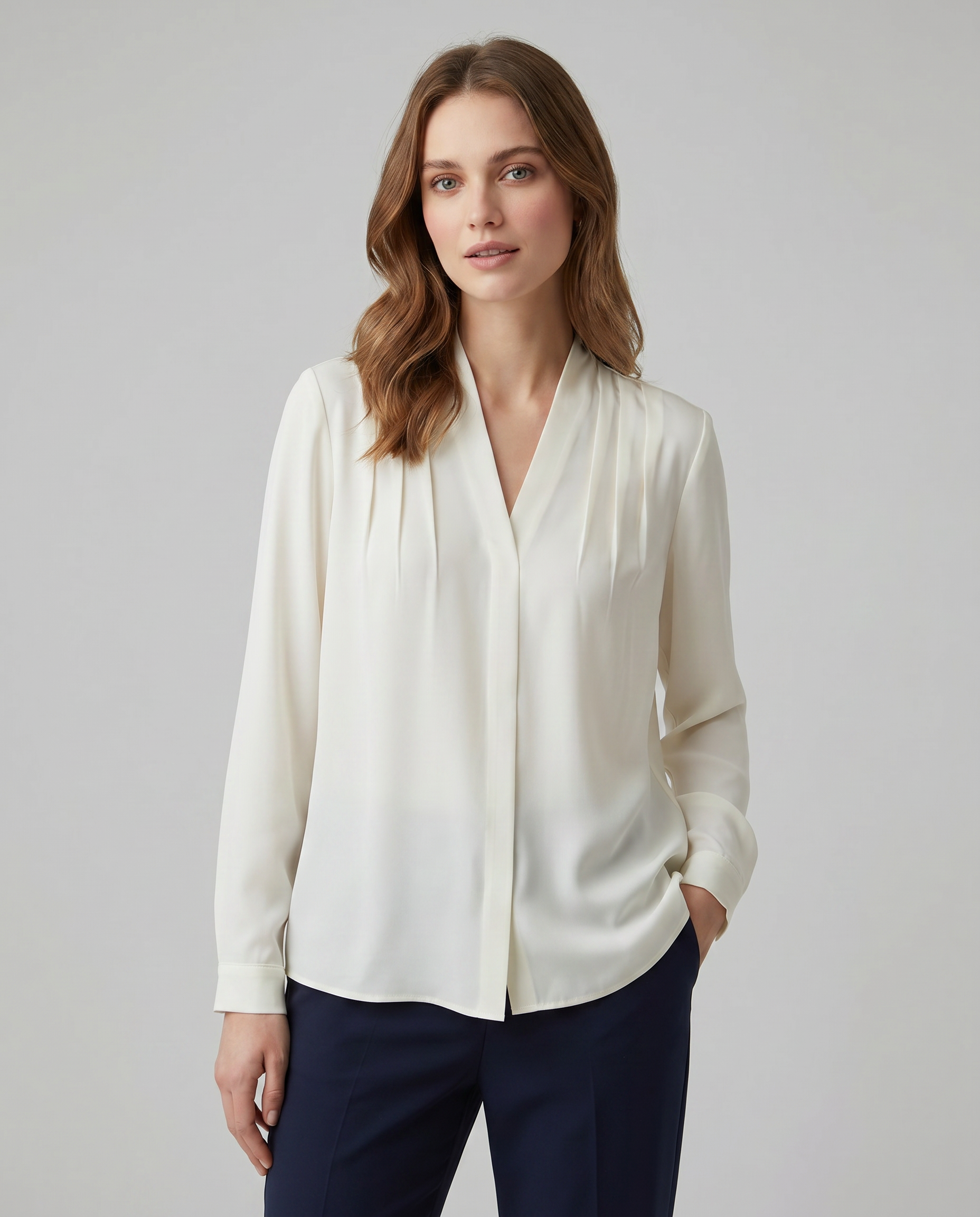 Puff Sleeve Blouse with Tailored Defined Waist
