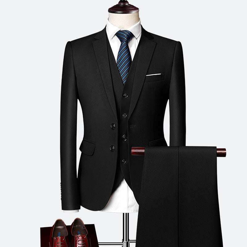 Refined Three-Piece Slim Fit Suit Set for Men — alternative angle