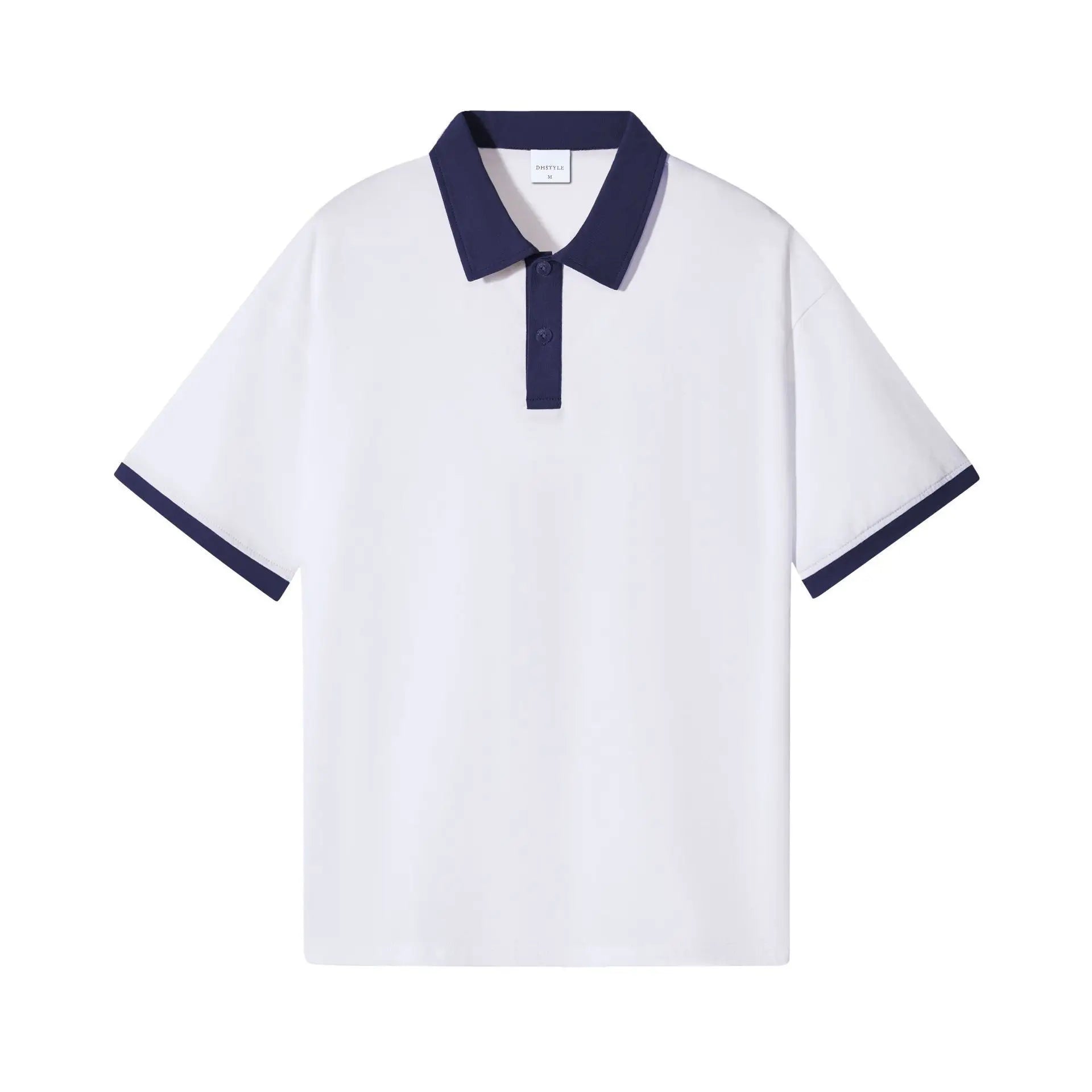 Retro Color Block Polo Shirt – Comfortable Cotton Casual Wear — alternative angle
