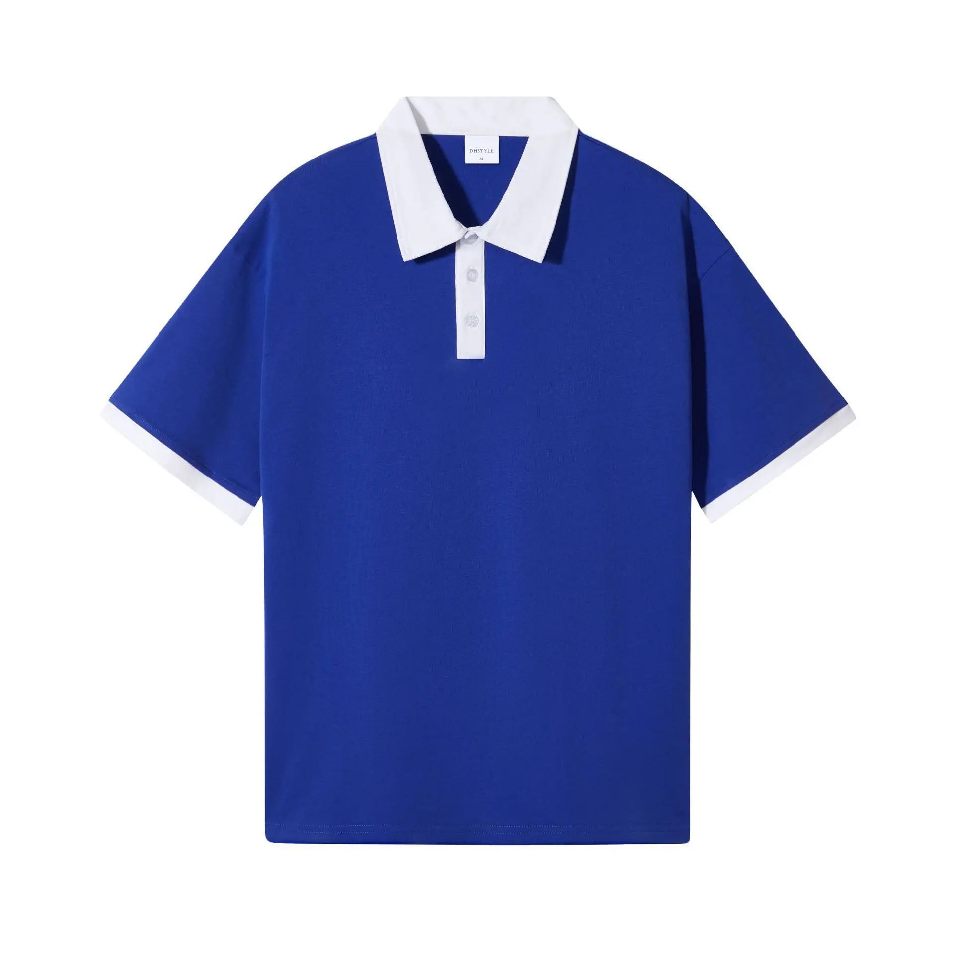Retro Color Block Polo Shirt – Comfortable Cotton Casual Wear — back view