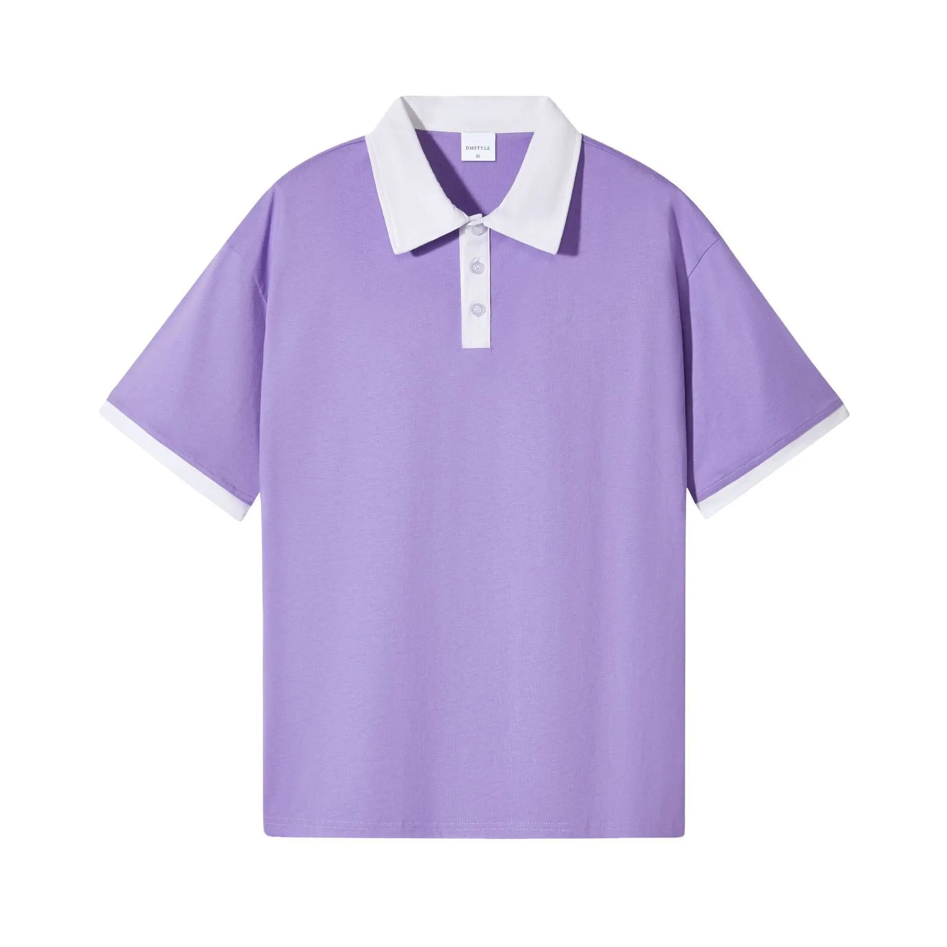 Retro Color Block Polo Shirt – Comfortable Cotton Casual Wear — detail view
