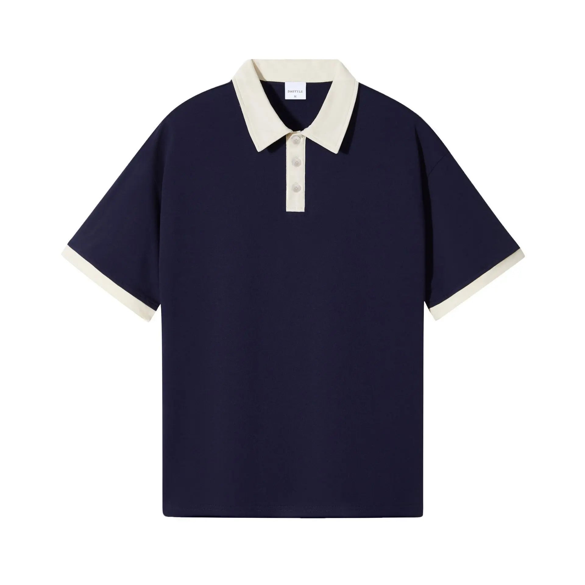 Retro Color Block Polo Shirt – Comfortable Cotton Casual Wear