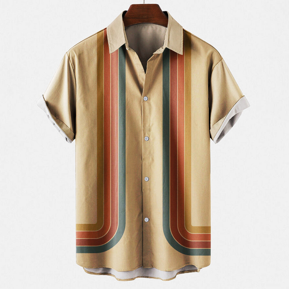 Retro Short Sleeve Casual Summer Shirt — back view