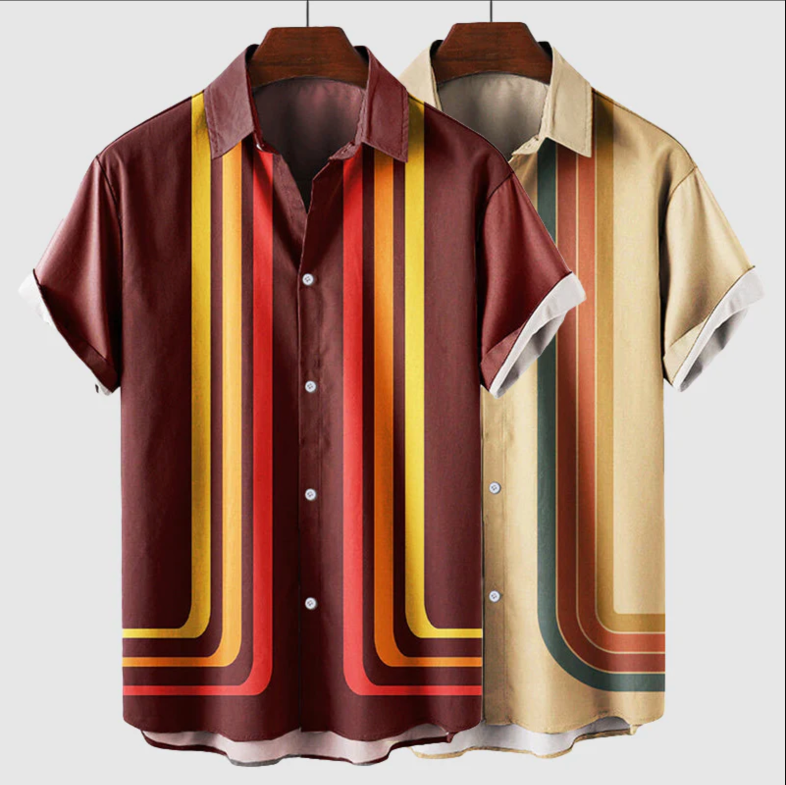 Retro Short Sleeve Casual Summer Shirt — detail view