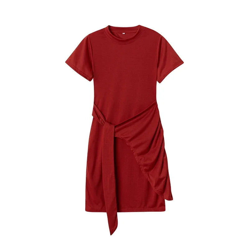 Ruffle Bow Sundress – Irregular Hemline for Effortless Summer Style — alternative angle