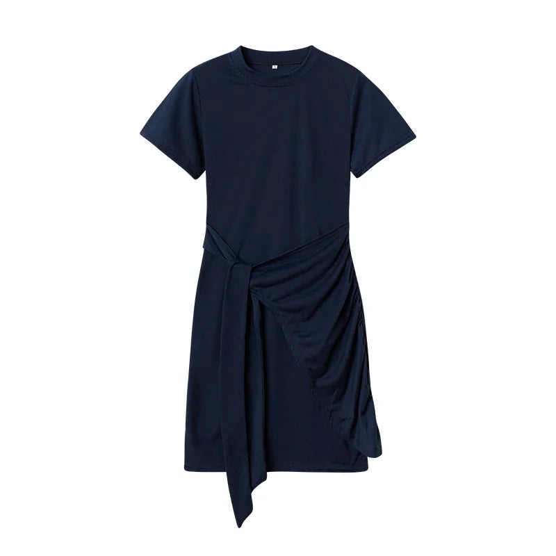 Ruffle Bow Sundress – Irregular Hemline for Effortless Summer Style — close-up