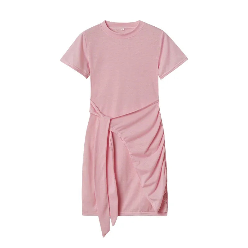 Ruffle Bow Sundress – Irregular Hemline for Effortless Summer Style — detail view