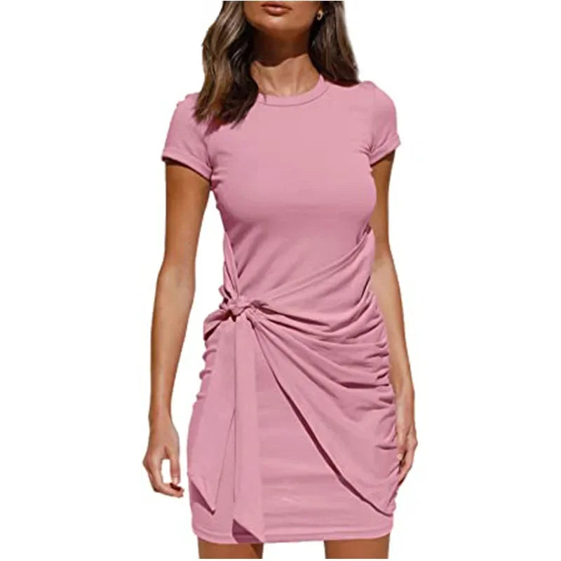 Ruffle Bow Sundress – Irregular Hemline for Effortless Summer Style