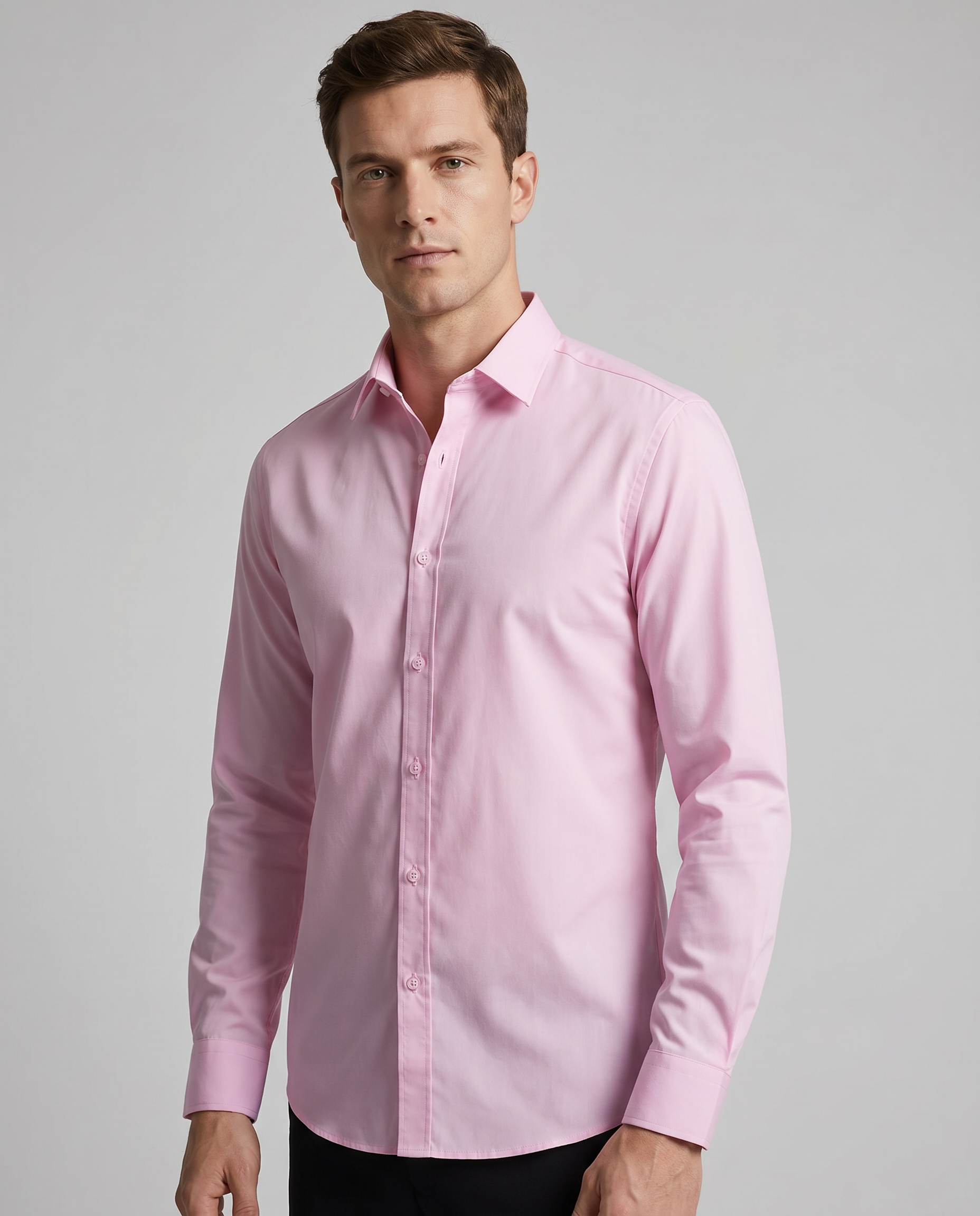 Semi-Formal Long Sleeve Shirt for Men — detail view