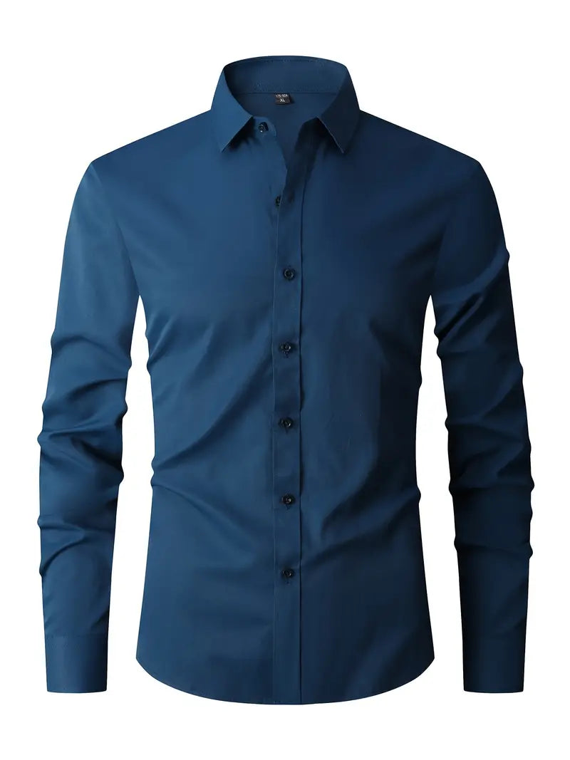 Semi-Formal Long Sleeve Shirt for Men — fit overview