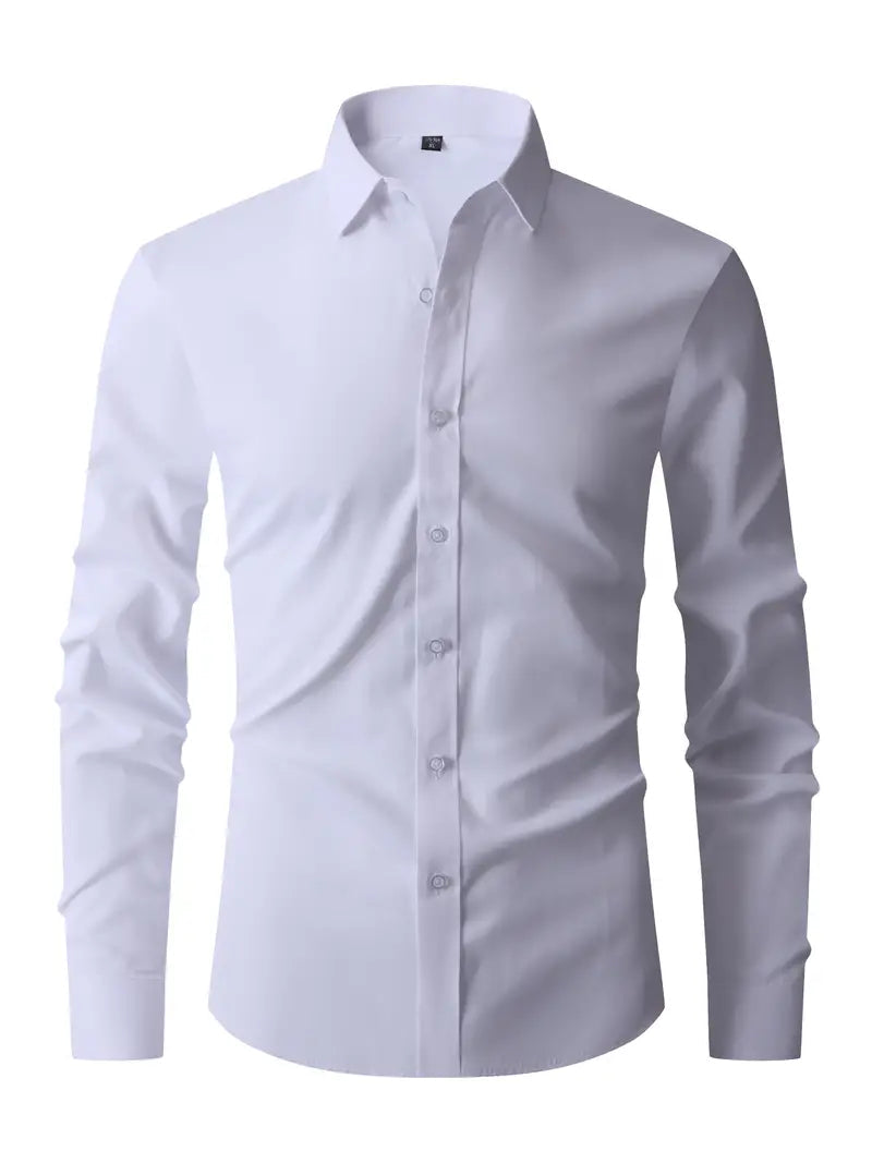 Semi-Formal Long Sleeve Shirt for Men — model wearing