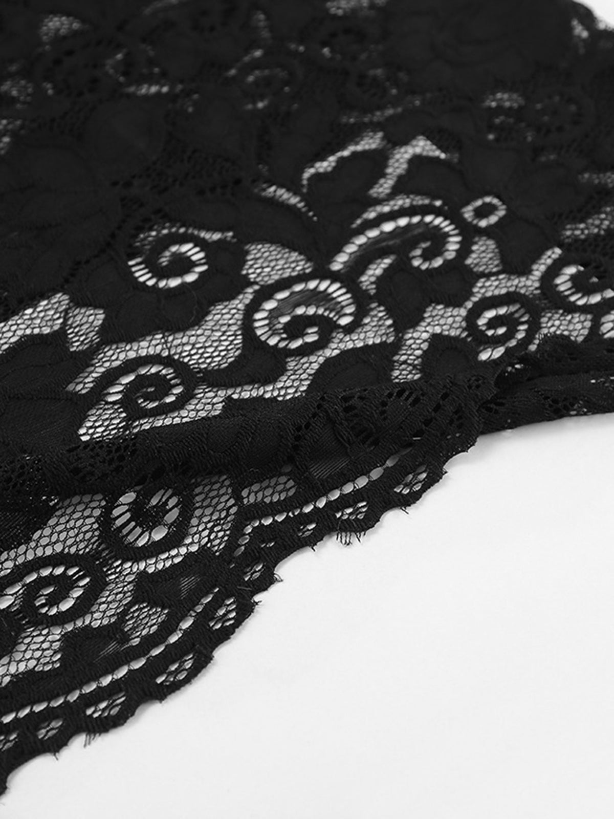 Semi-Sheer Lace Slim Fit Maxi Dress with Long Sleeves and Round Neckline — detail view