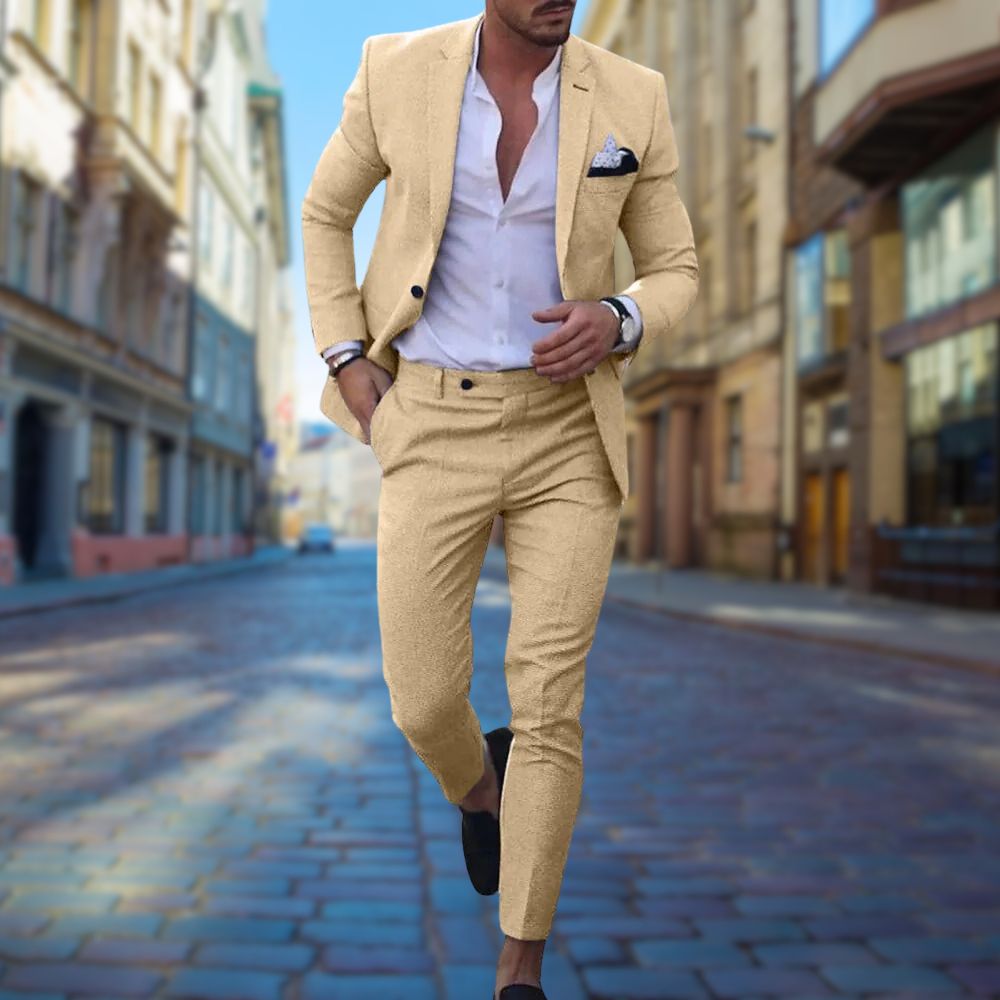 Slim Fit Pastel Wedding Guest Two-Piece Suit — close-up