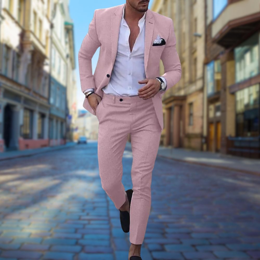 Slim Fit Pastel Wedding Guest Two-Piece Suit — detail view