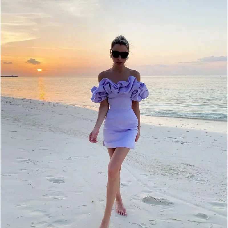 Strapless Dress – Unique Wood Ear Design for Formal and Casual Occasions — model wearing