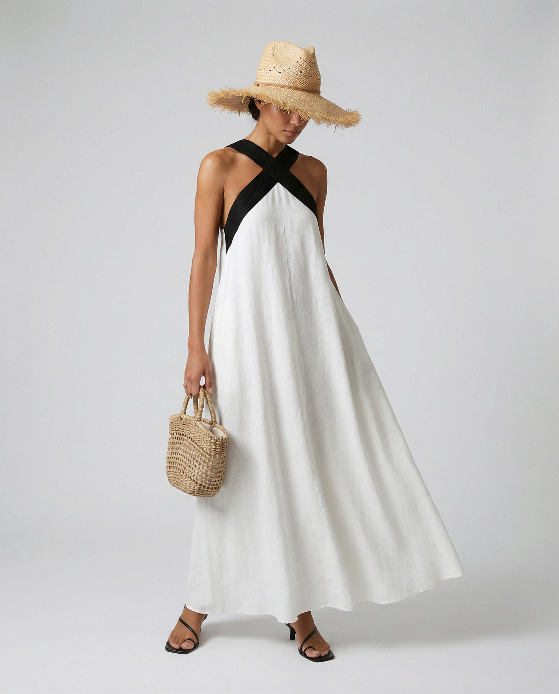 Strapless Maxi Dress – Effortless White Summer Elegance