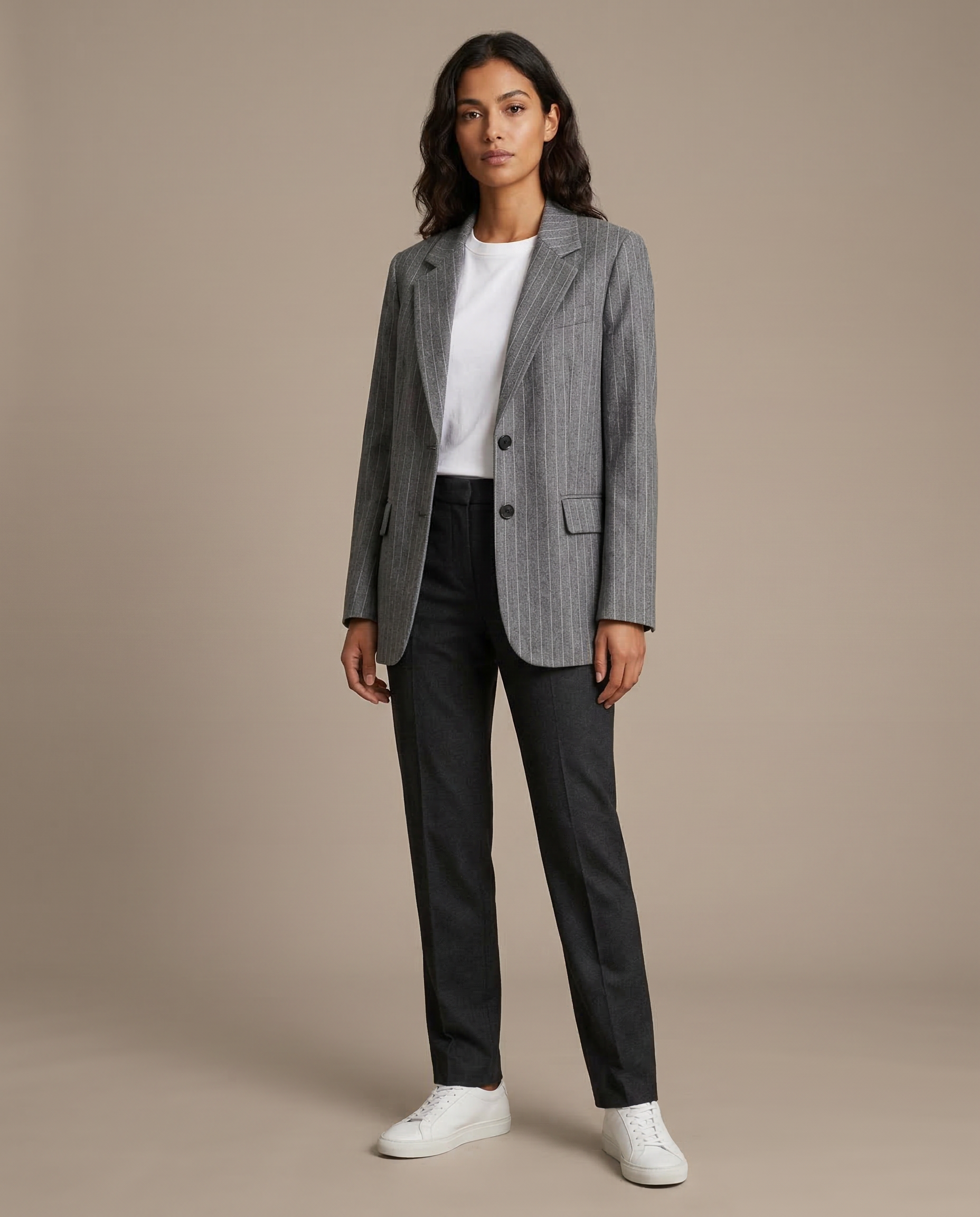 Striped Blazer – Vintage Charm with Practical Pockets — side view