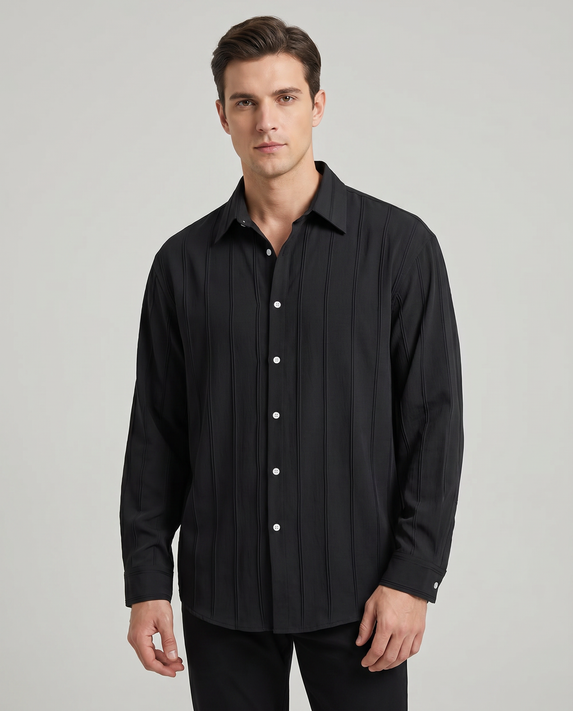Stylish Long Sleeve Everyday Shirt for Men — detail view