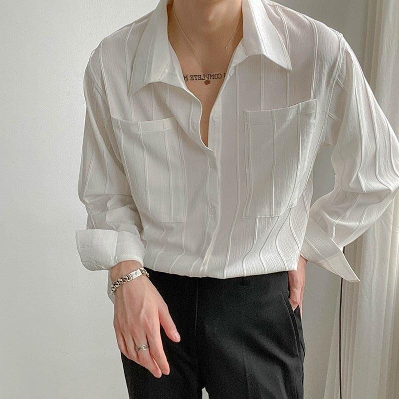 Stylish Long Sleeve Everyday Shirt for Men — model wearing