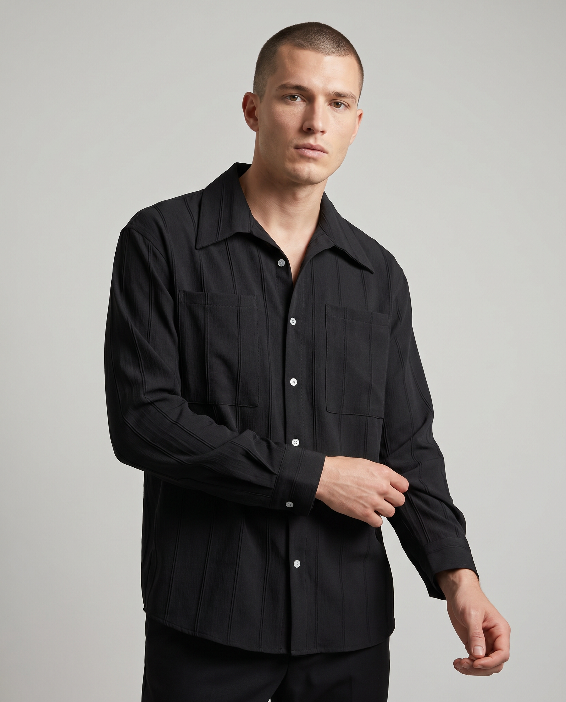 Stylish Long Sleeve Everyday Shirt for Men — side view