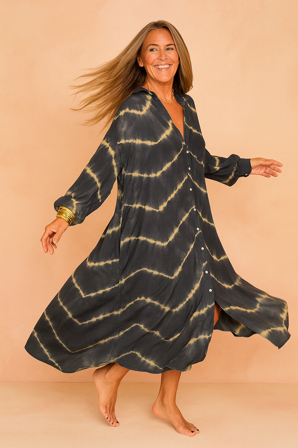 Stylish V-Neck Floral Print Maxi Dress | Modern Womens Fashion — back view