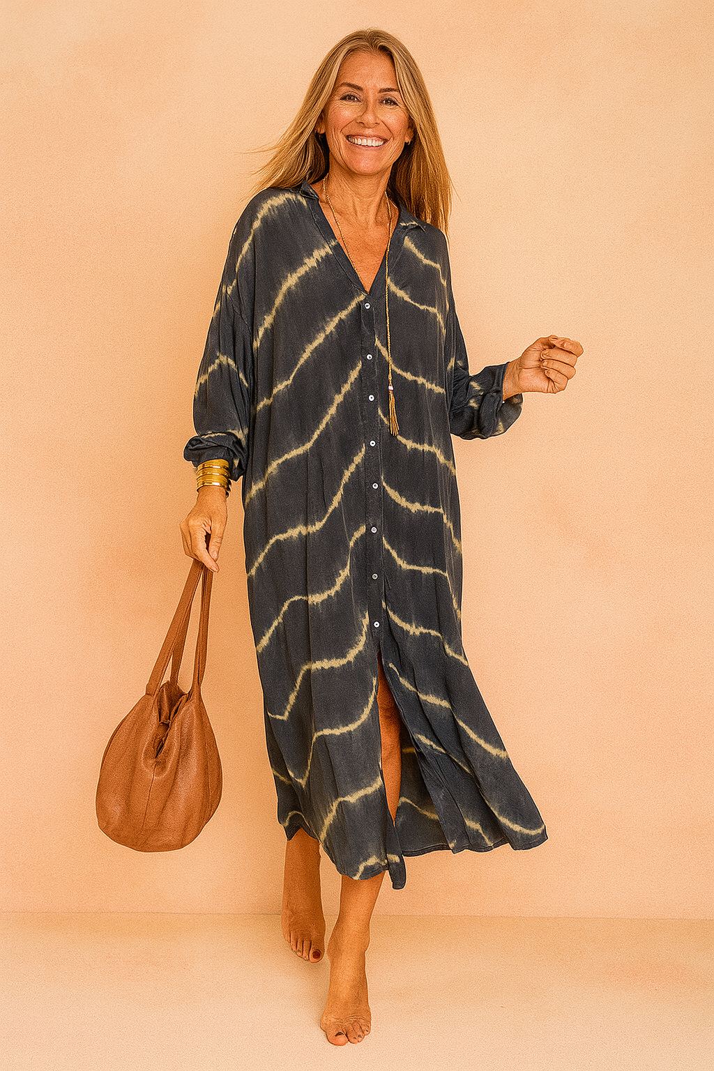 Stylish V-Neck Floral Print Maxi Dress | Modern Womens Fashion — side view