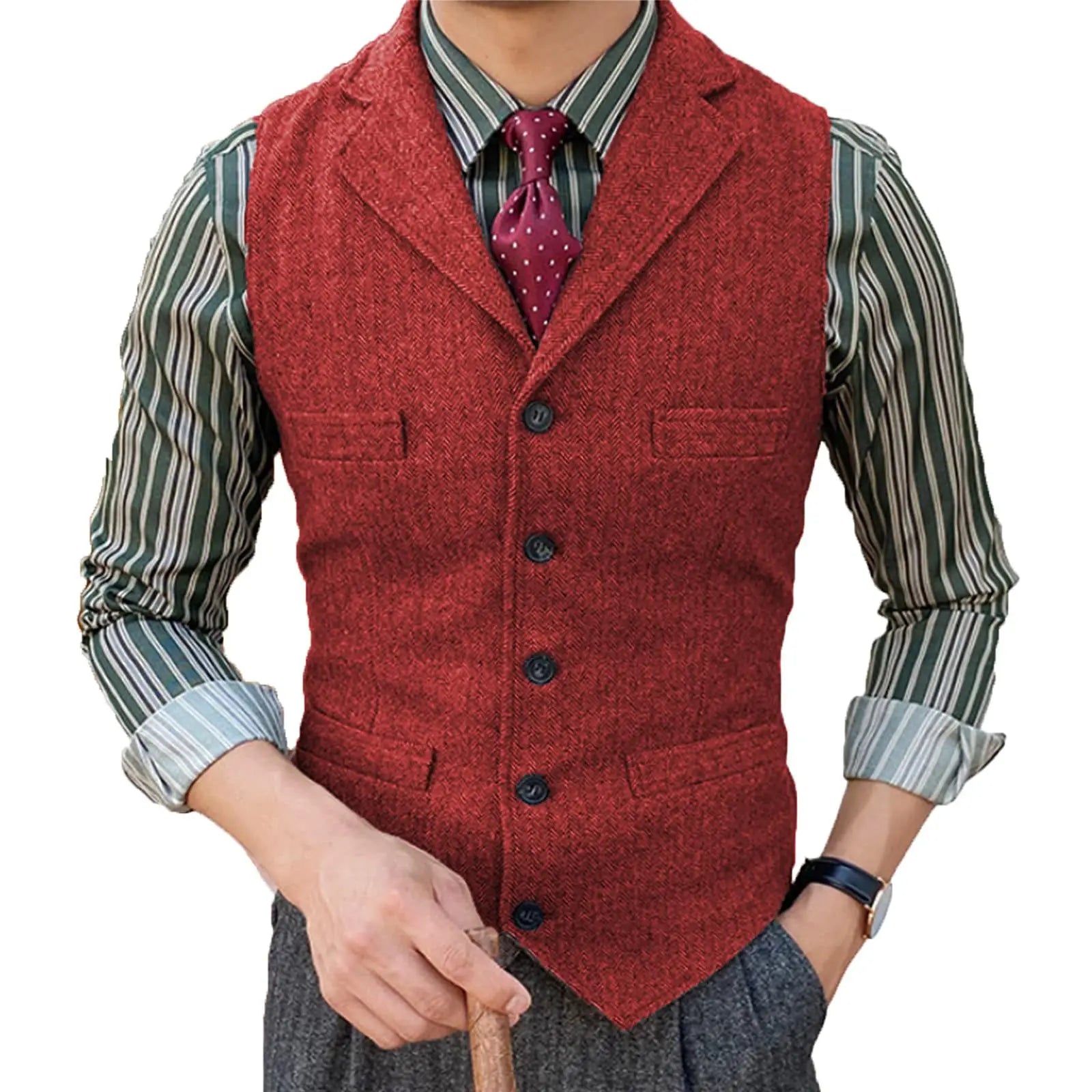 Suit Vest – Elegant Wool Design For Formal & Casual Occasions — back close-up