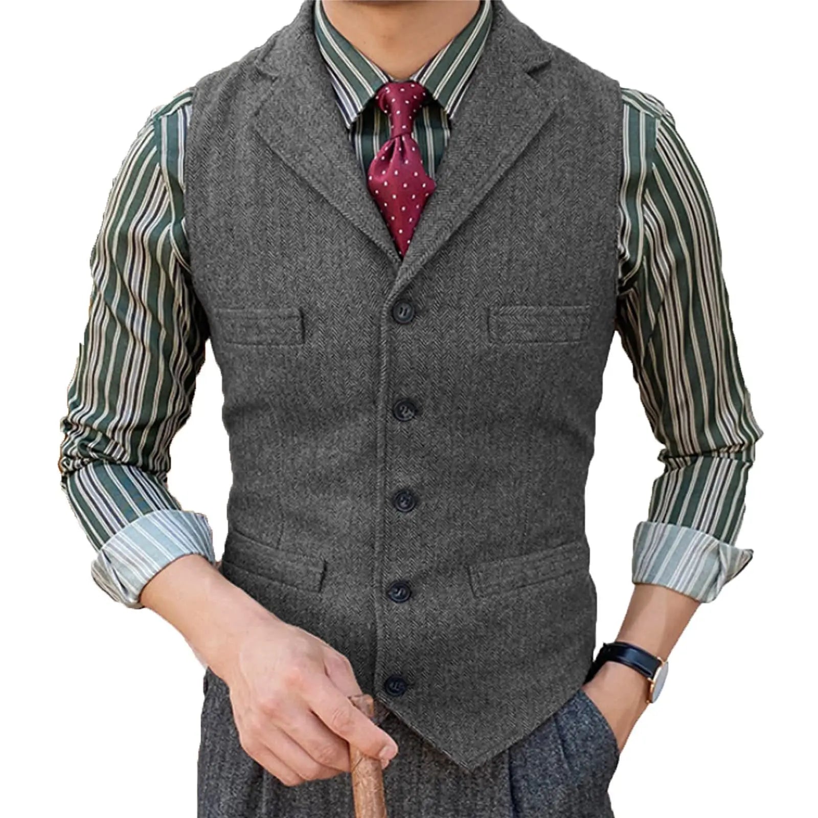 Suit Vest – Elegant Wool Design For Formal & Casual Occasions — back view