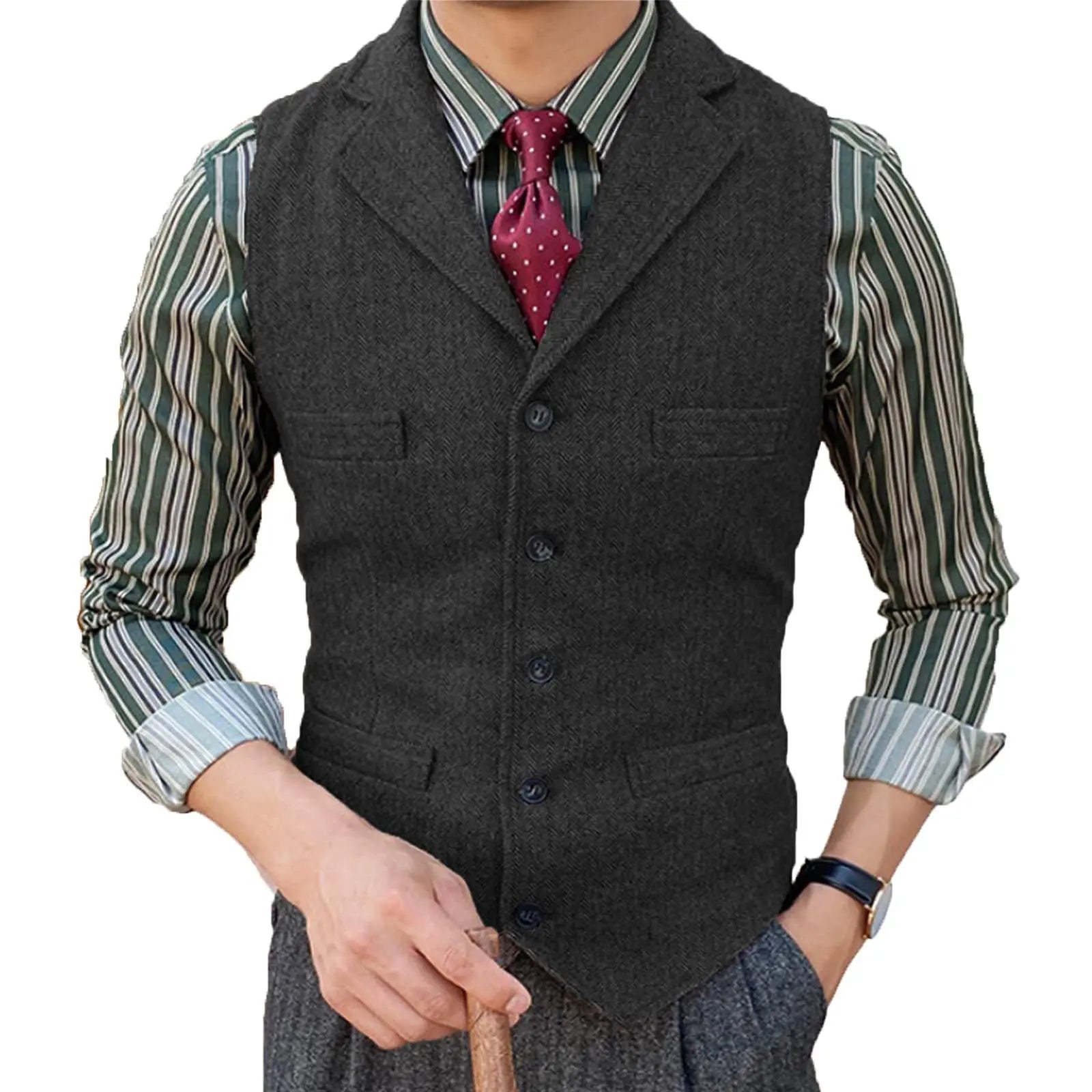 Suit Vest – Elegant Wool Design For Formal & Casual Occasions — detail view
