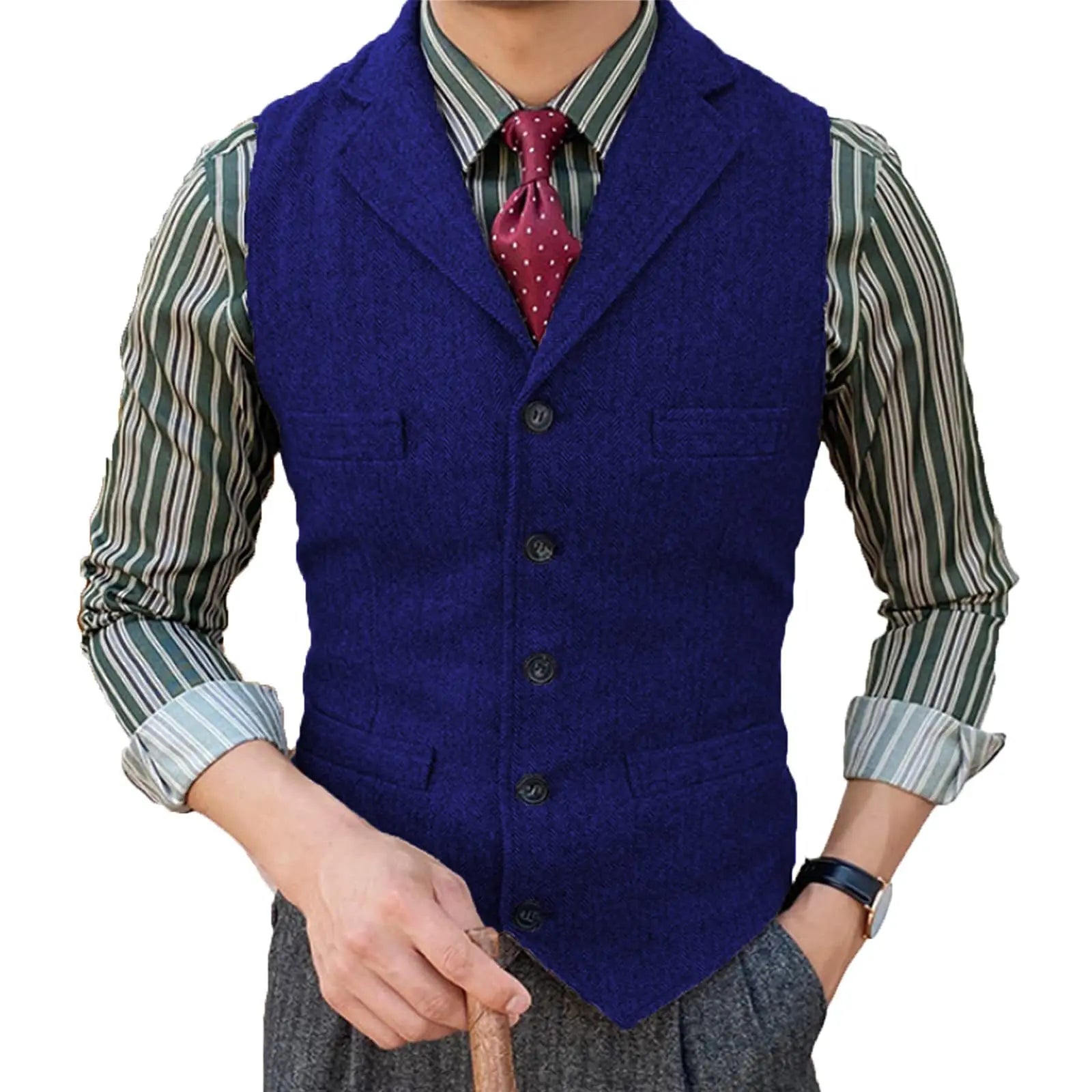 Suit Vest – Elegant Wool Design For Formal & Casual Occasions — side detail