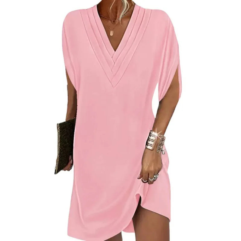Summer Dress – Elegant V-Neck Multi-Layered Outfit for Casual Outings — styling detail