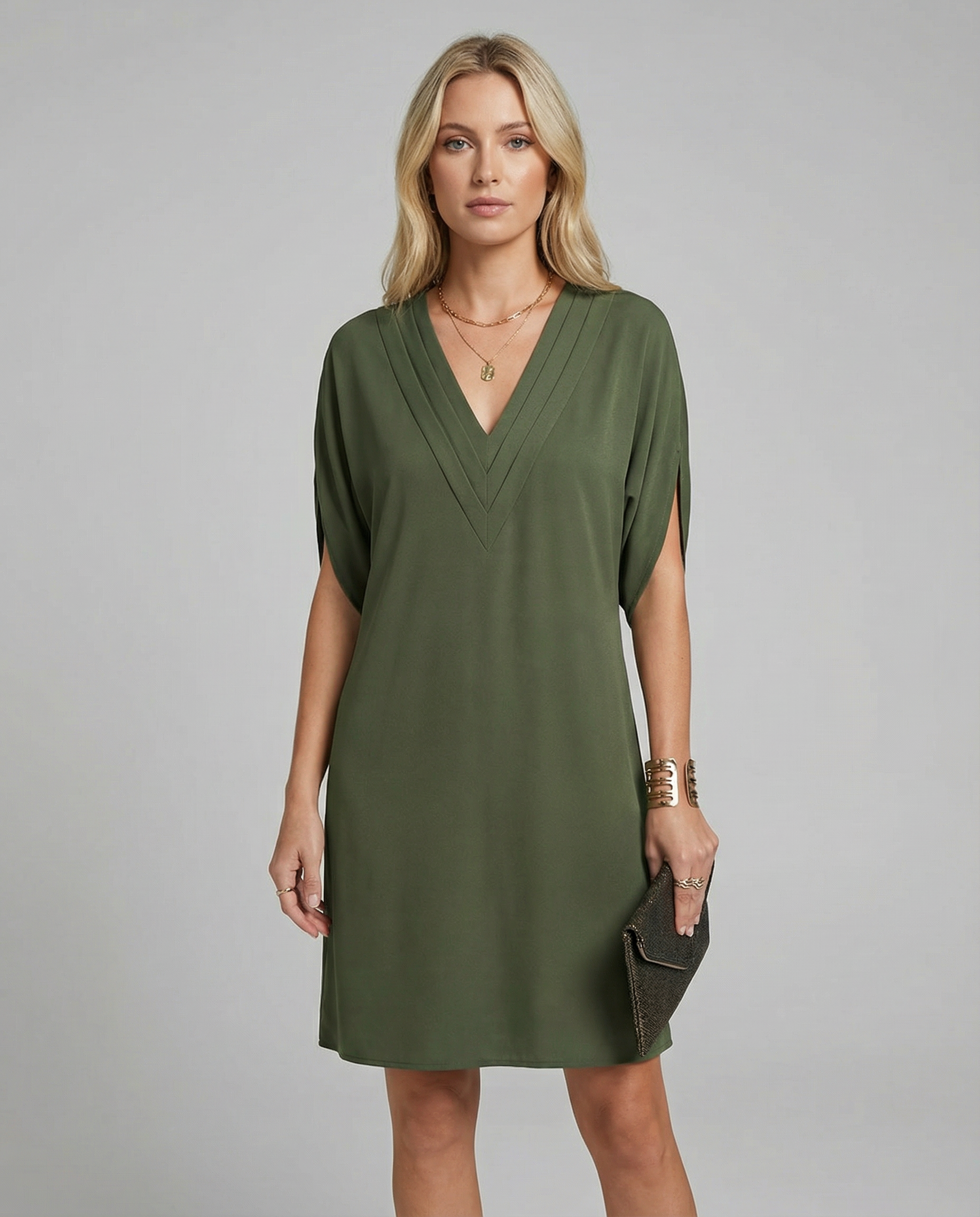 Summer Dress – Elegant V-Neck Multi-Layered Outfit for Casual Outings