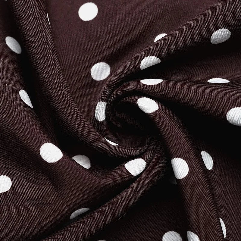 Summer Polka Dot Maxi Dress – Backless Deep V Neck for Warm-Weather Outings — side view