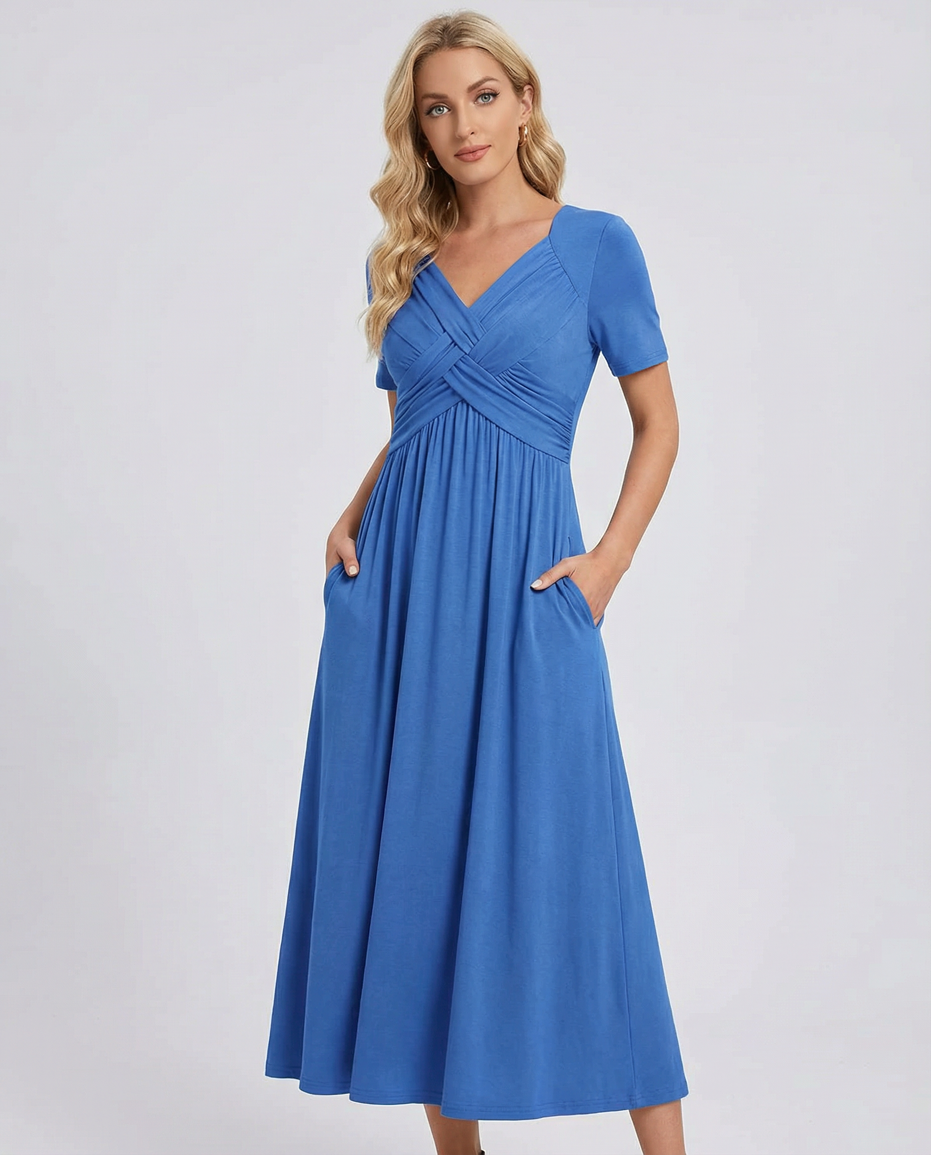 Summer V-Neck Dress – Stylish Casual Comfort for Warm Weather Outings