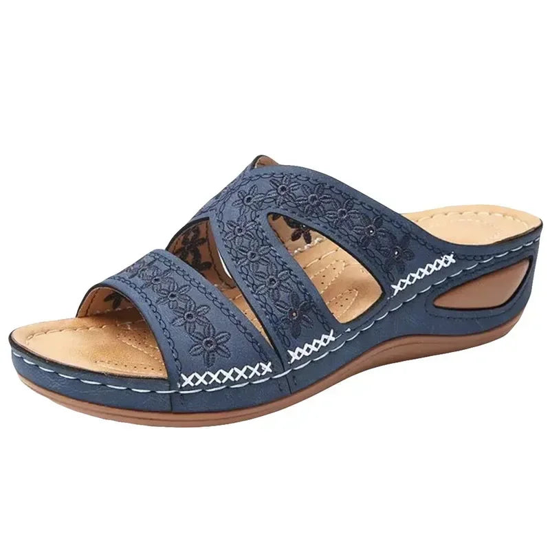 Summer Wedge Sandals – Comfortable Open Toe Design For All-Day Wear — fabric detail