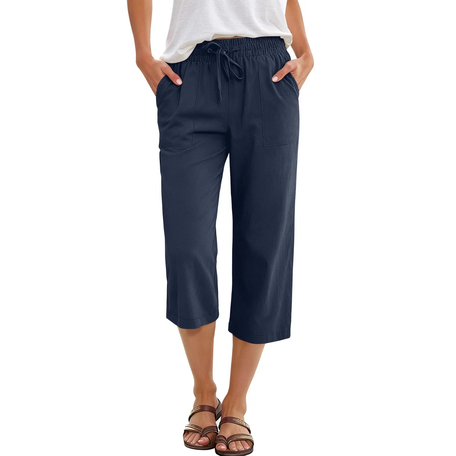 Summer Wide Leg Pants – Lightweight High Waist Casual Comfort — detail view
