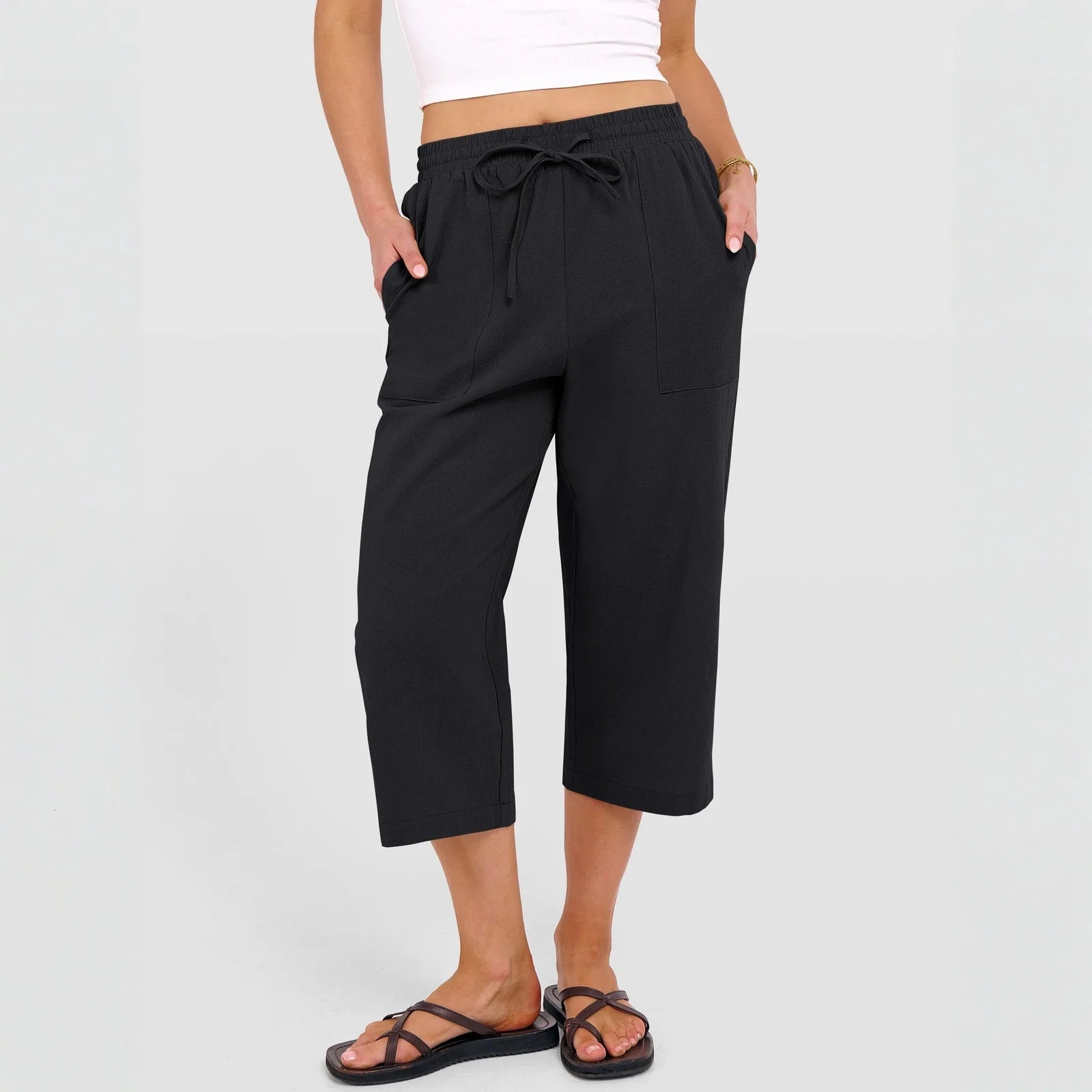 Summer Wide Leg Pants – Lightweight High Waist Casual Comfort — fit overview