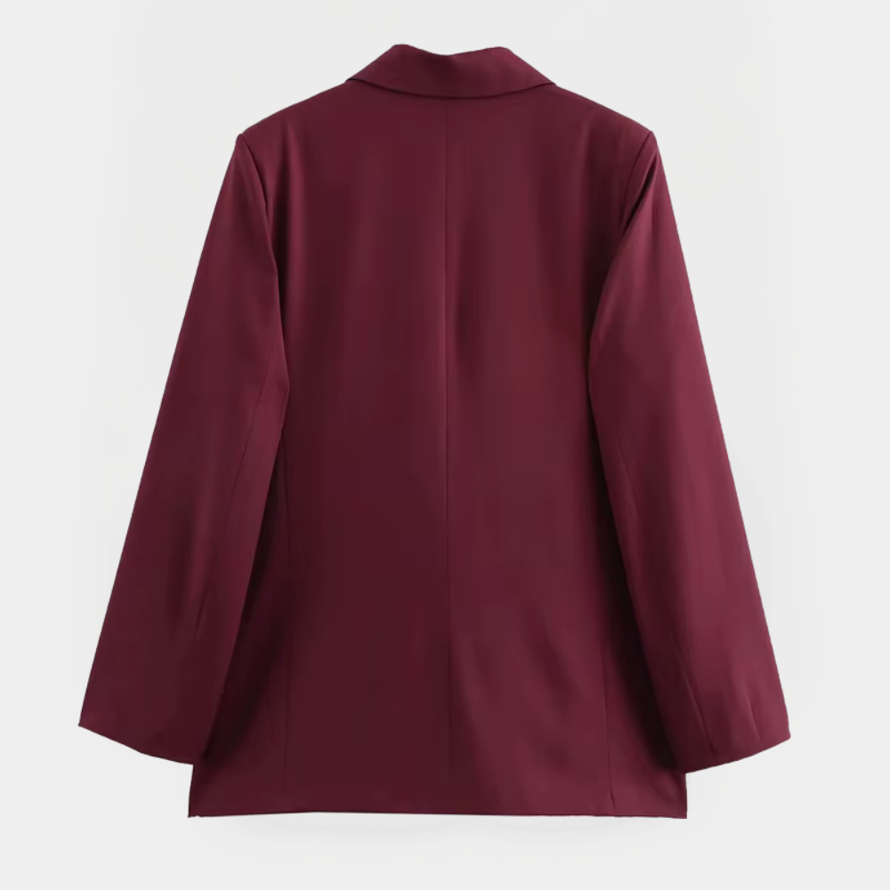 Tailored Burgundy Blazer – Refined Smart-Casual Jacket — close-up