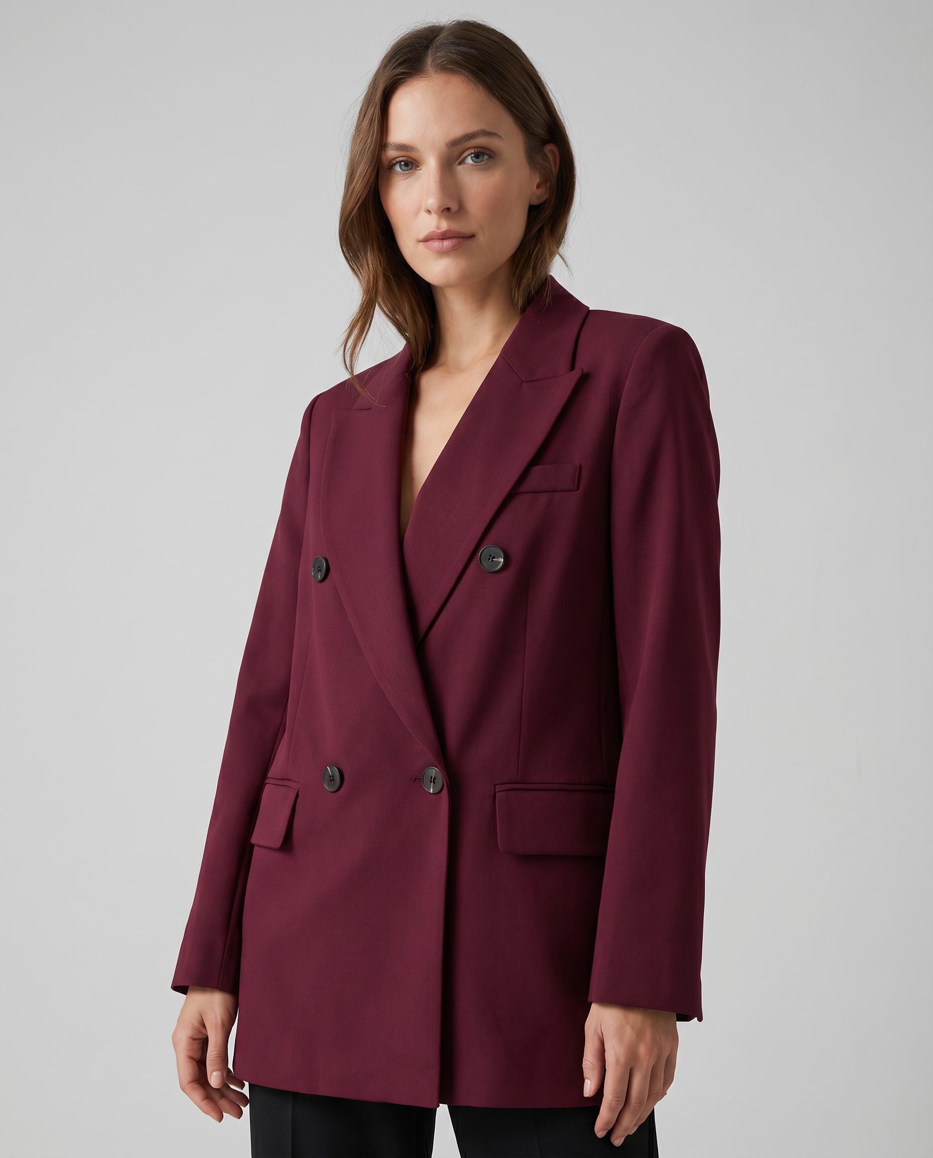 Tailored Burgundy Blazer – Refined Smart-Casual Jacket — side view