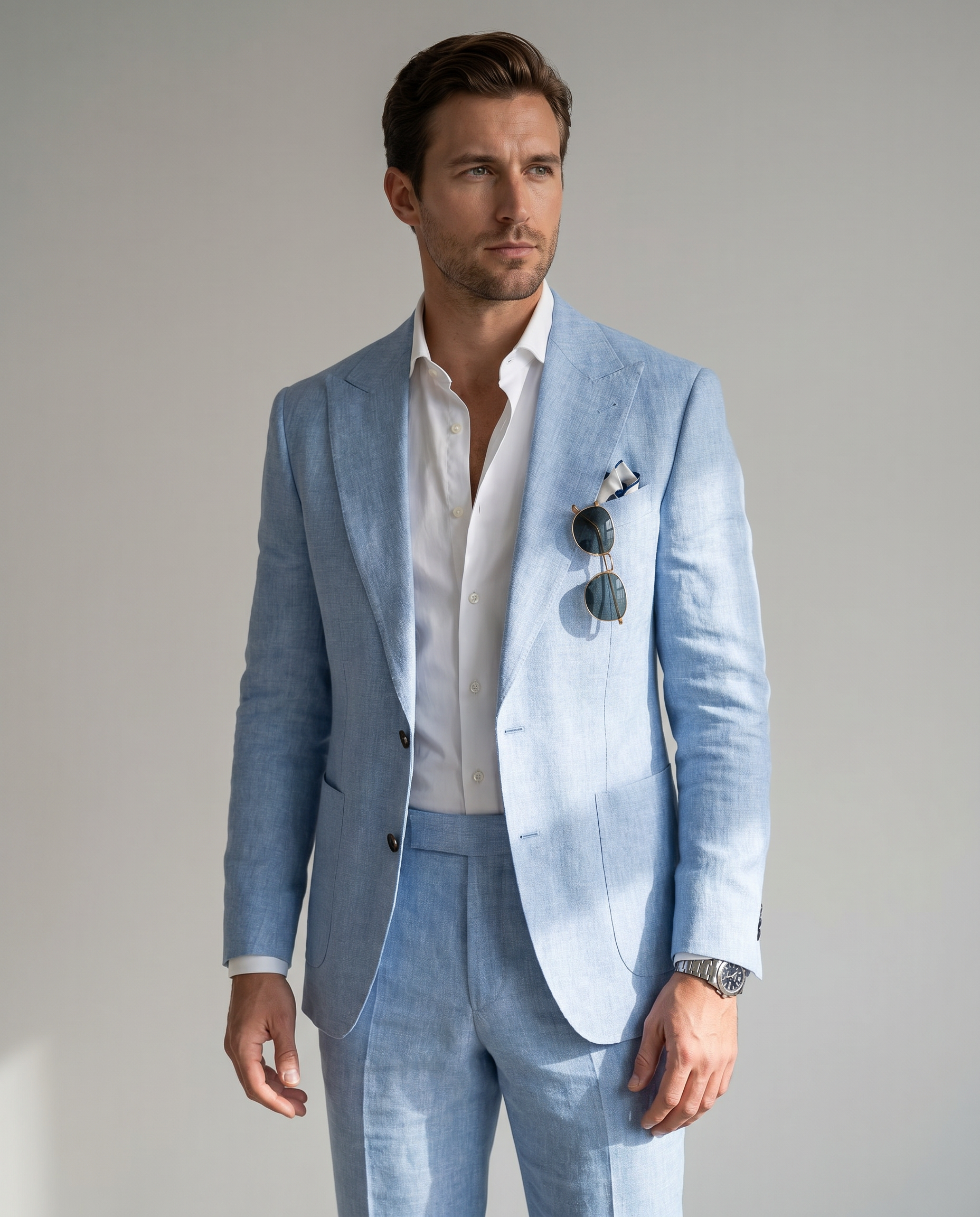 Tailored Slim Fit Two-Piece Wedding Suit for Men — detail view