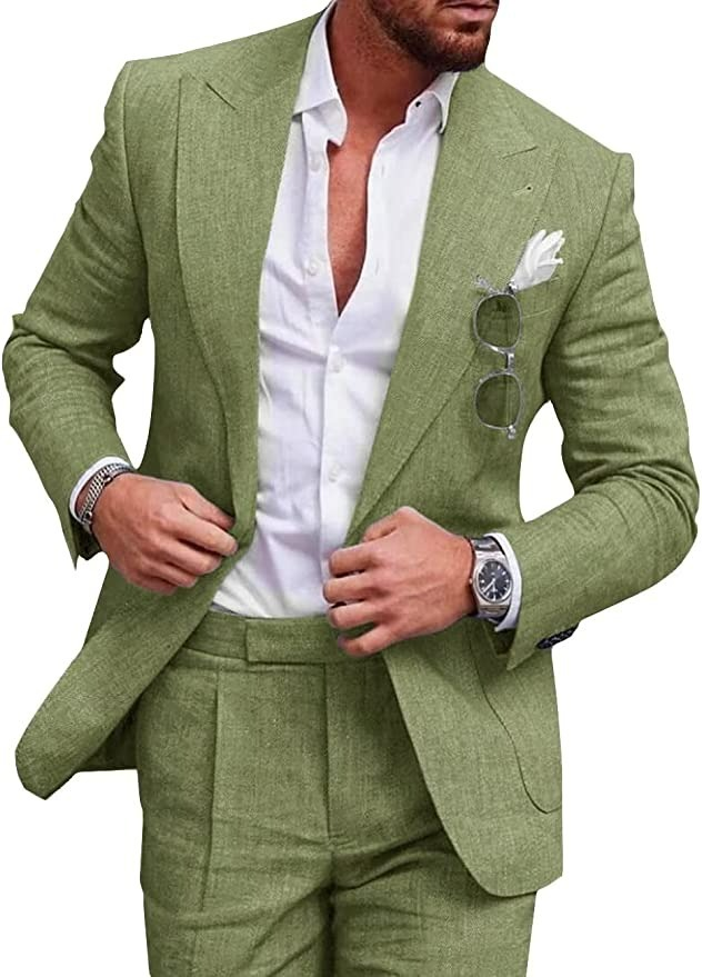 Tailored Slim Fit Two-Piece Wedding Suit for Men — model wearing
