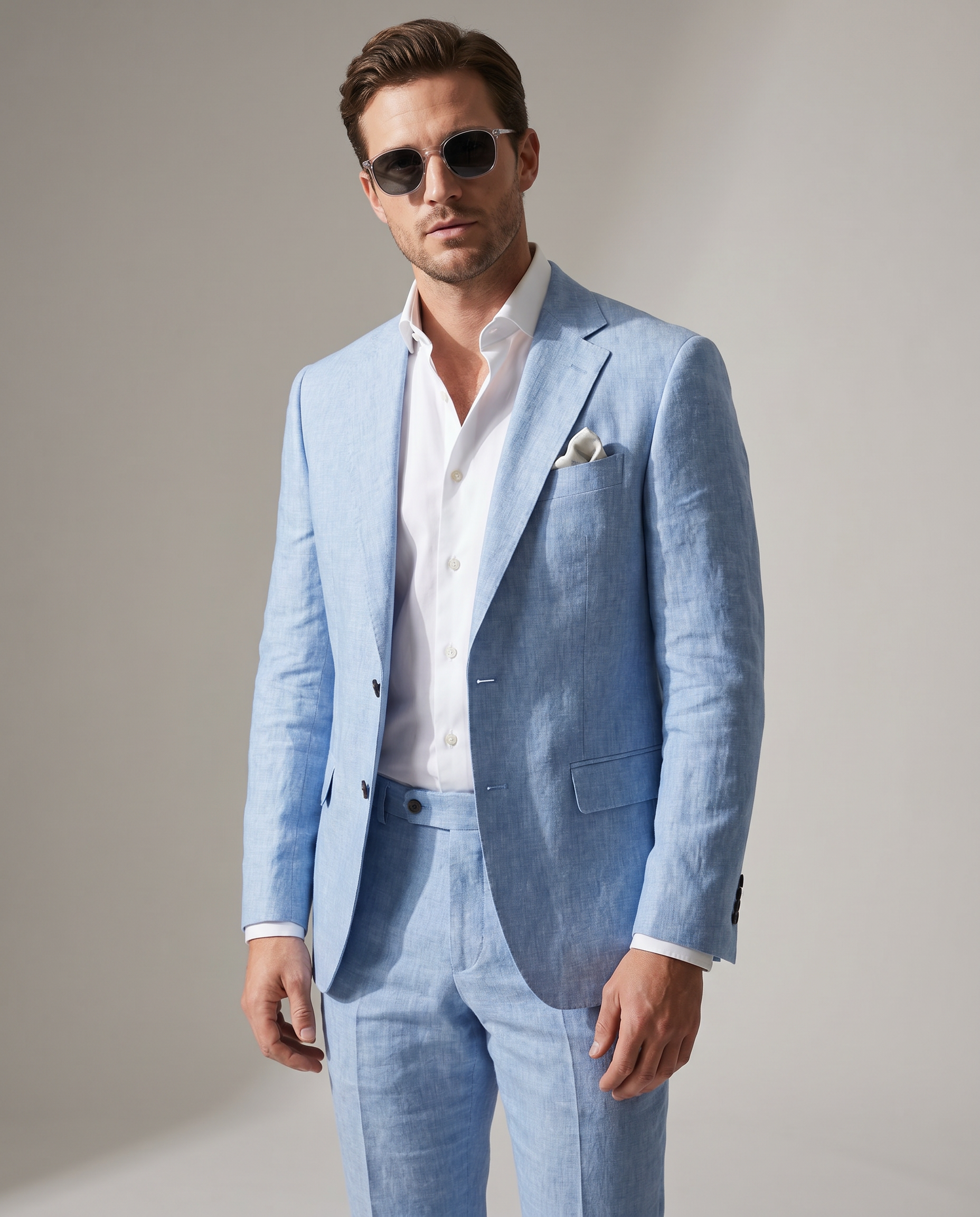 Tailored Slim Fit Two-Piece Wedding Suit for Men — side view