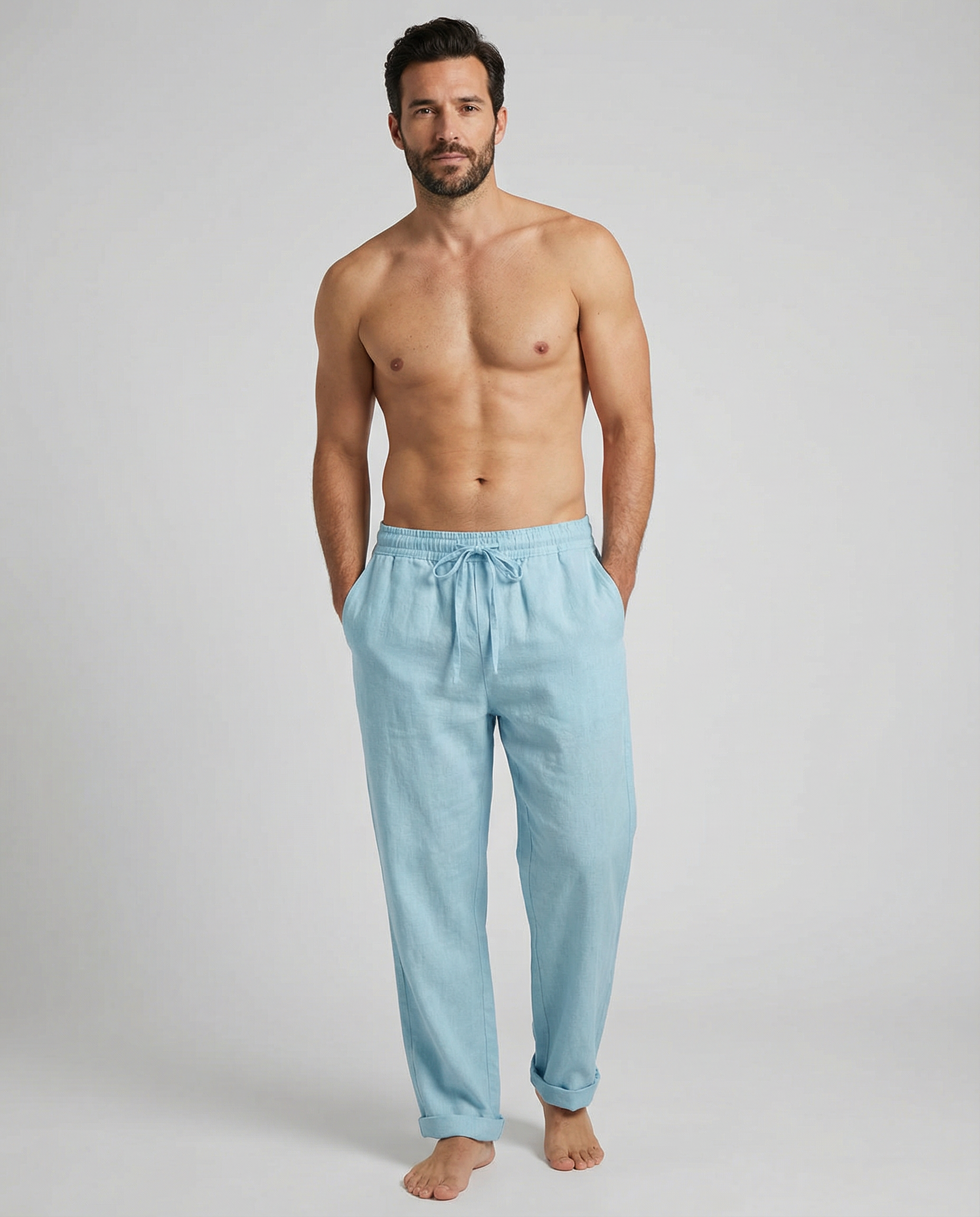Urban Explorer Men's Casual Trousers – Breathable Cotton-Linen Blend for Outdoor Comfort