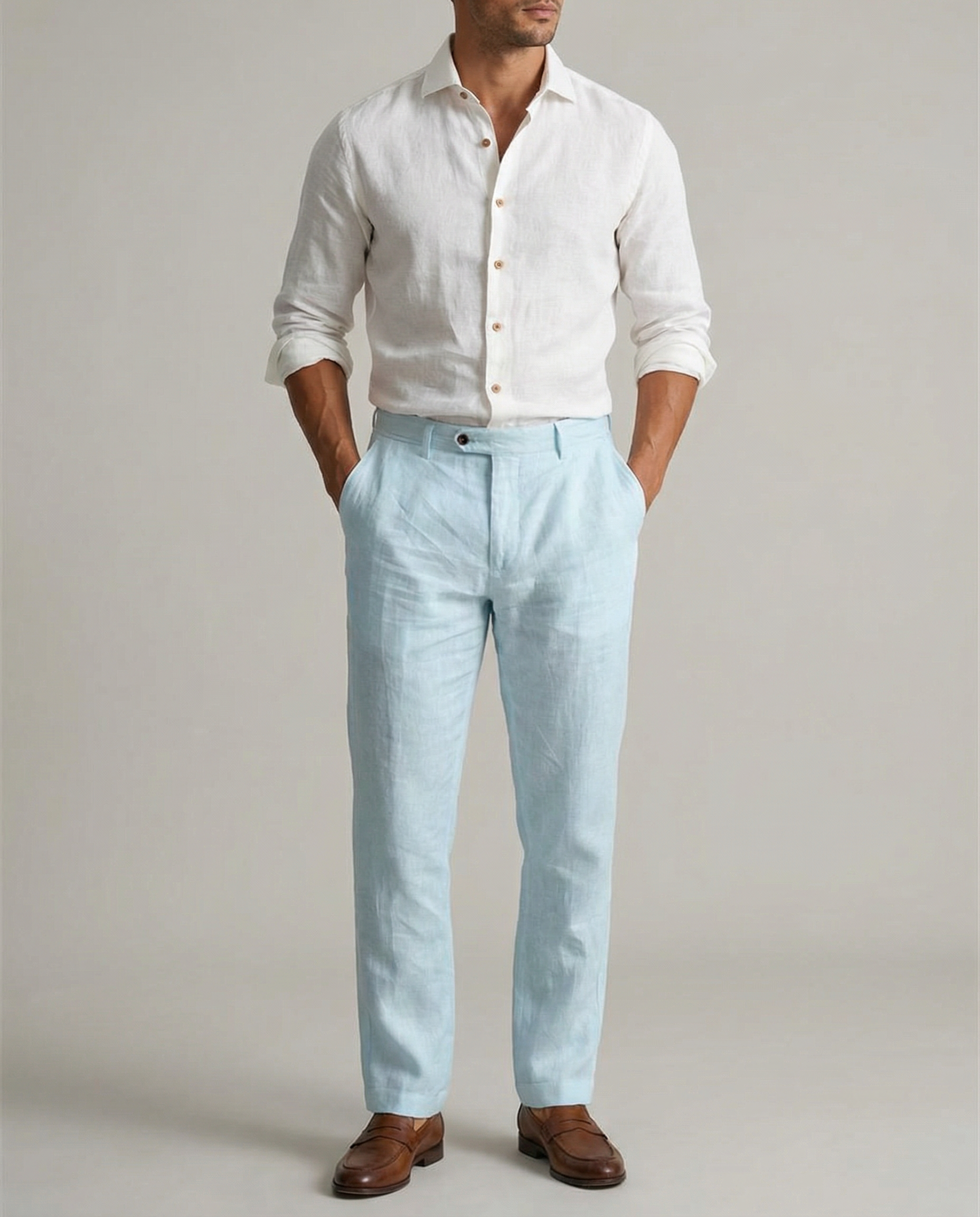 Urban Linen Trousers – Stylish Plus Size Casual Wear — back view