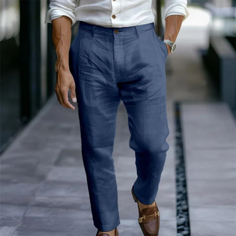 Urban Linen Trousers – Stylish Plus Size Casual Wear — model wearing