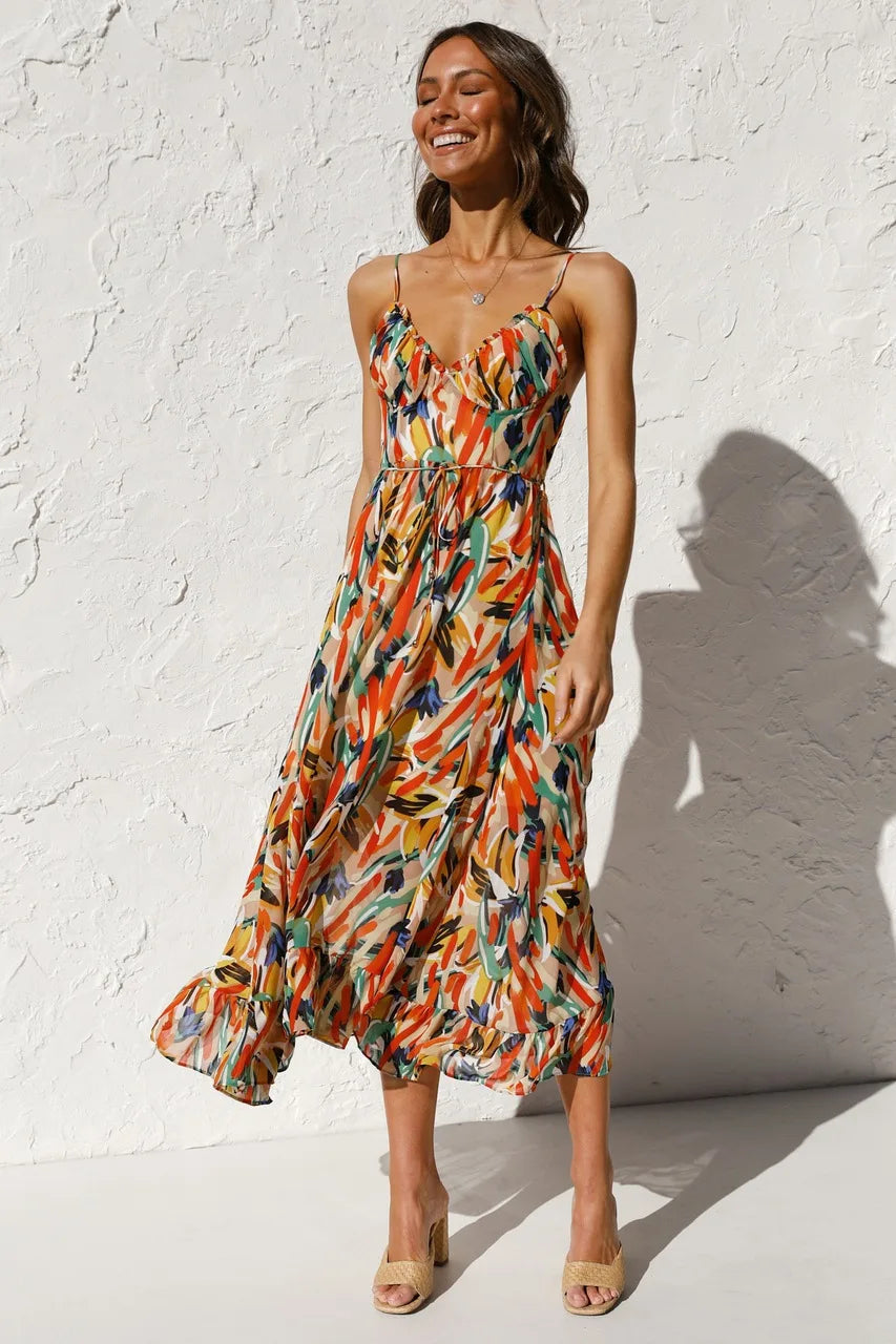 V-Neck Sleeveless Bodycon Midi Cocktail Dress for Special Events — detail view