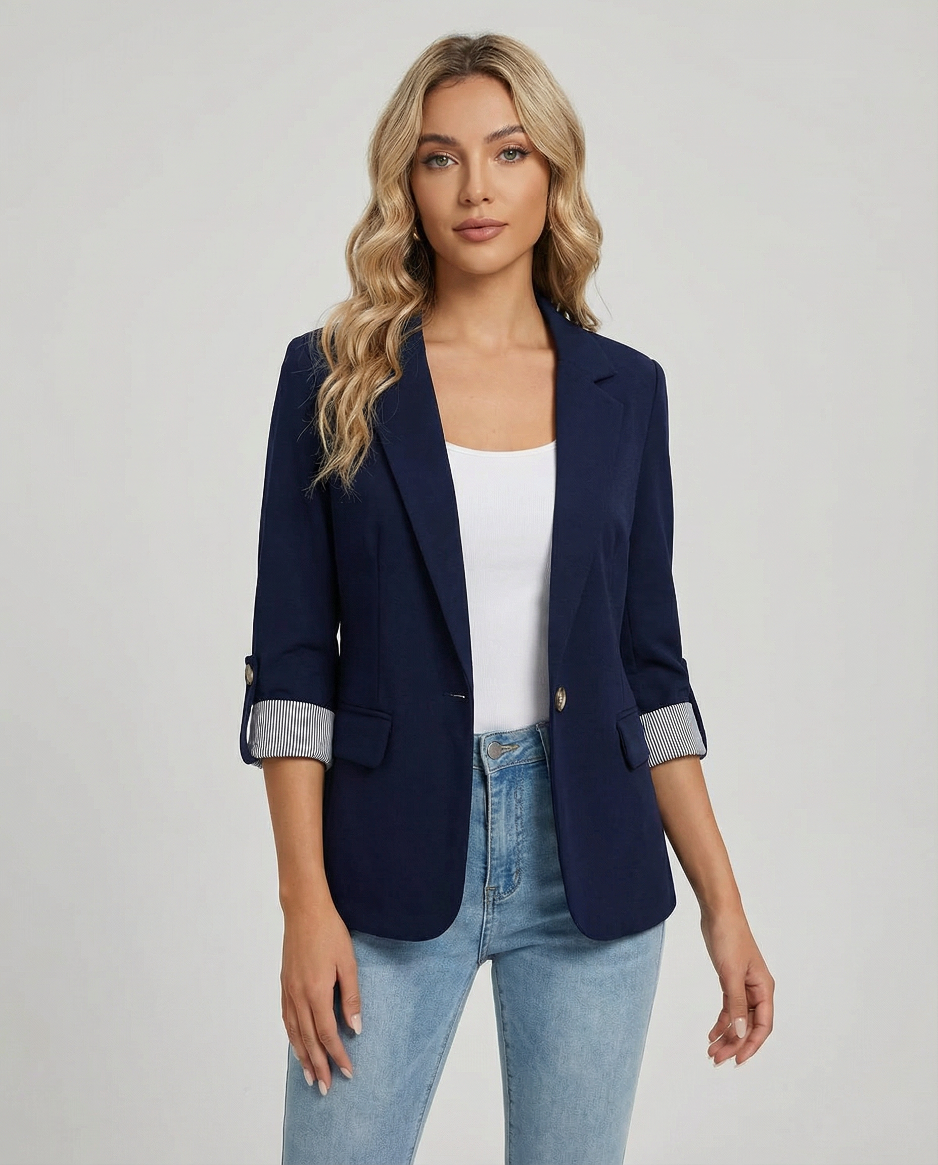 Versatile Casual Suit Jacket – Elegant Slim Fit for Day-to-Night Style — detail view