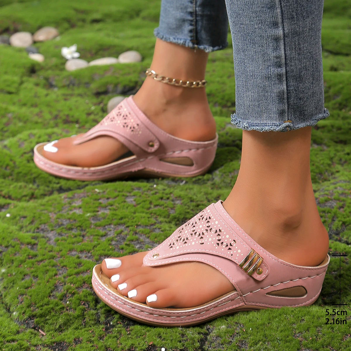 Wedge Sandals – Comfortable Non-Slip Platform for Stylish Summer Outings — close-up