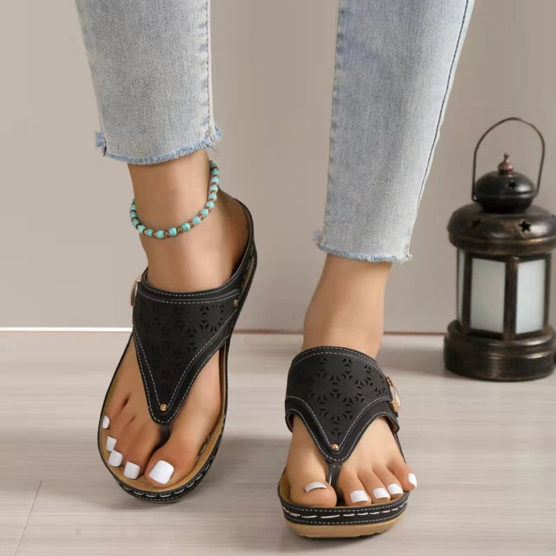 Wedge Sandals – Comfortable Non-Slip Platform for Stylish Summer Outings — model wearing