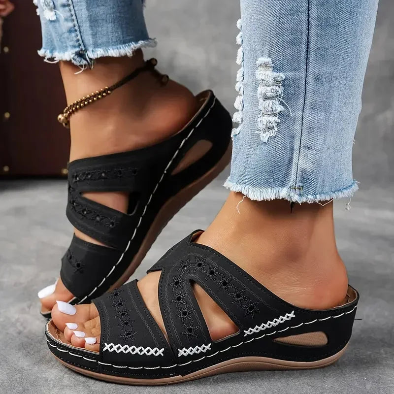 Wedge Sandals for Women – Stylish Open Toe Comfort Footwear — close-up